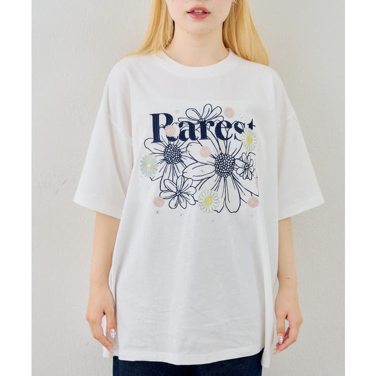 お花×ラインストーンBIGTシャツ | NICE CLAUP / OLIVE des OLIVE　OUTLET | 詳細画像23 