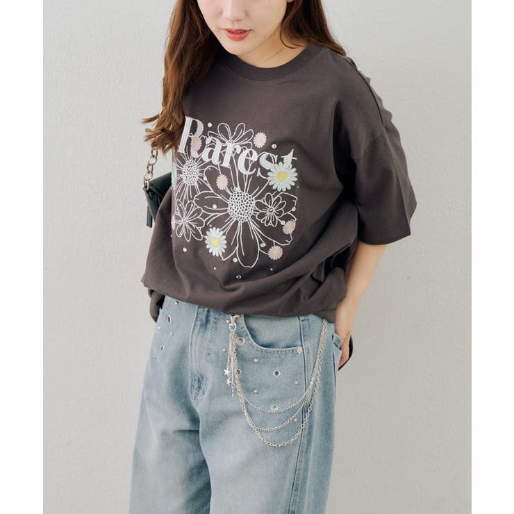 お花×ラインストーンBIGTシャツ | NICE CLAUP / OLIVE des OLIVE　OUTLET | 詳細画像32 
