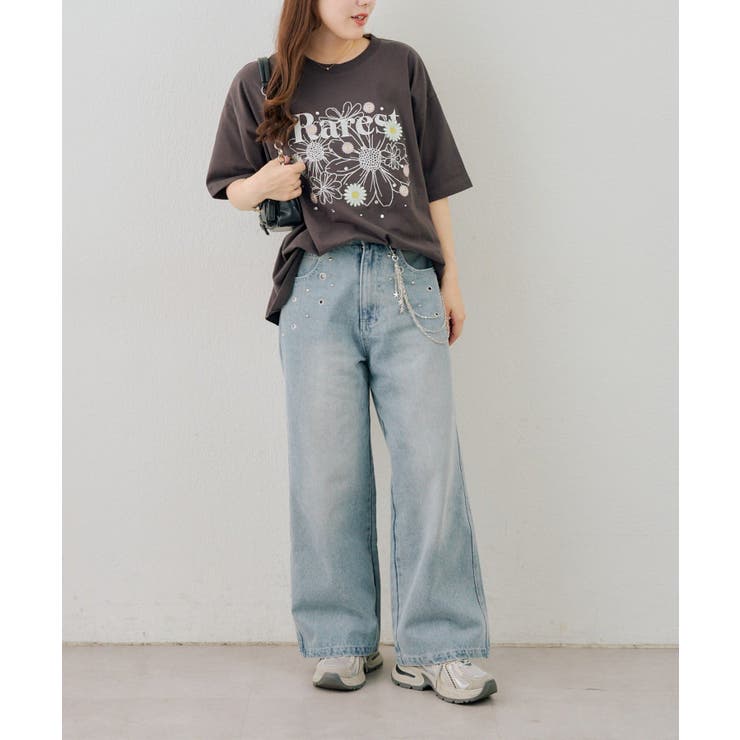 お花×ラインストーンBIGTシャツ | NICE CLAUP / OLIVE des OLIVE　OUTLET | 詳細画像33 