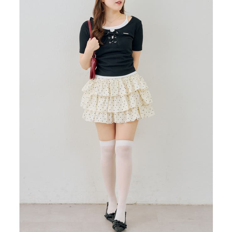 レースアップレイヤード風プルオーバー | NICE CLAUP / OLIVE des OLIVE　OUTLET | 詳細画像5 