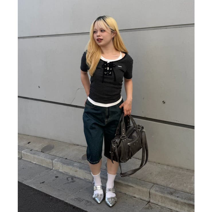 レースアップレイヤード風プルオーバー | NICE CLAUP / OLIVE des OLIVE　OUTLET | 詳細画像18 