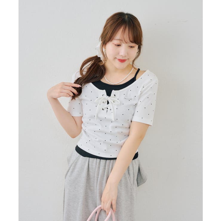 レースアップレイヤード風プルオーバー | NICE CLAUP / OLIVE des OLIVE　OUTLET | 詳細画像30 
