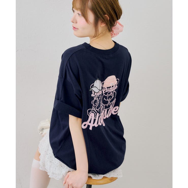 ネイビー | ベアーベアーTシャツ | NICE CLAUP / OLIVE des OLIVE　OUTLET
