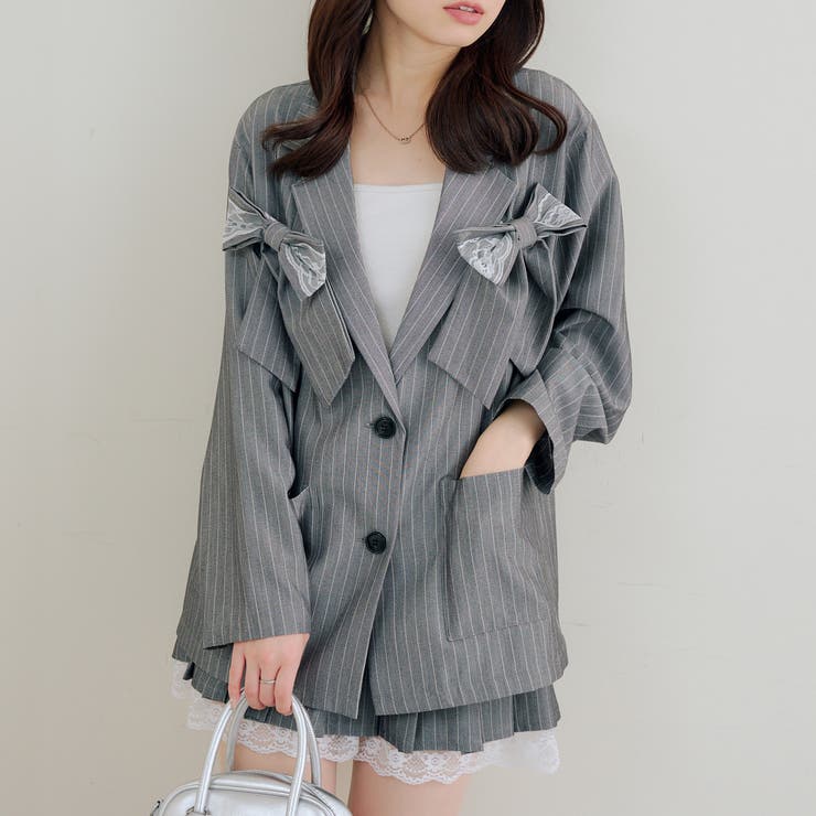 【セットアップ対応】レースリボンテーラージャケット | RMAF　NICE CLAUP / OLIVE des OLIVE | 詳細画像2 