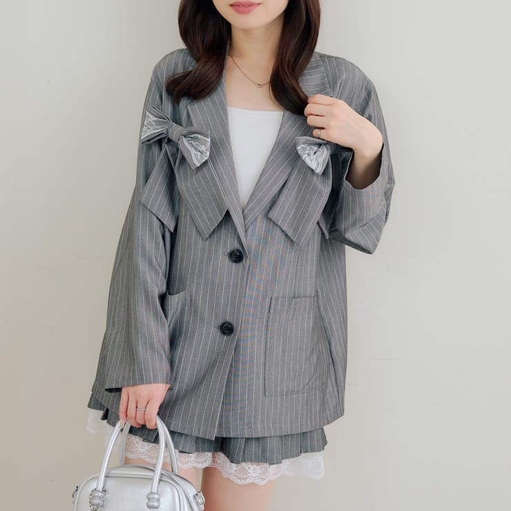 【セットアップ対応】レースリボンテーラージャケット | RMAF　NICE CLAUP / OLIVE des OLIVE | 詳細画像3 