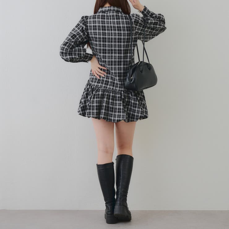 ネクタイ付裾バルーンミニワンピース | RMAF　NICE CLAUP / OLIVE des OLIVE | 詳細画像8 