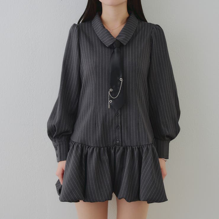 ネクタイ付裾バルーンミニワンピース | RMAF　NICE CLAUP / OLIVE des OLIVE | 詳細画像18 