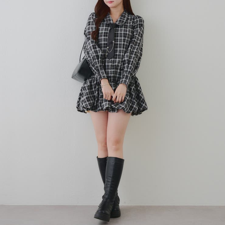 ネクタイ付裾バルーンミニワンピース | RMAF　NICE CLAUP / OLIVE des OLIVE | 詳細画像6 