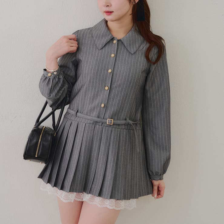 ベルト付シャツミニワンピース | RMAF　NICE CLAUP / OLIVE des OLIVE | 詳細画像1 