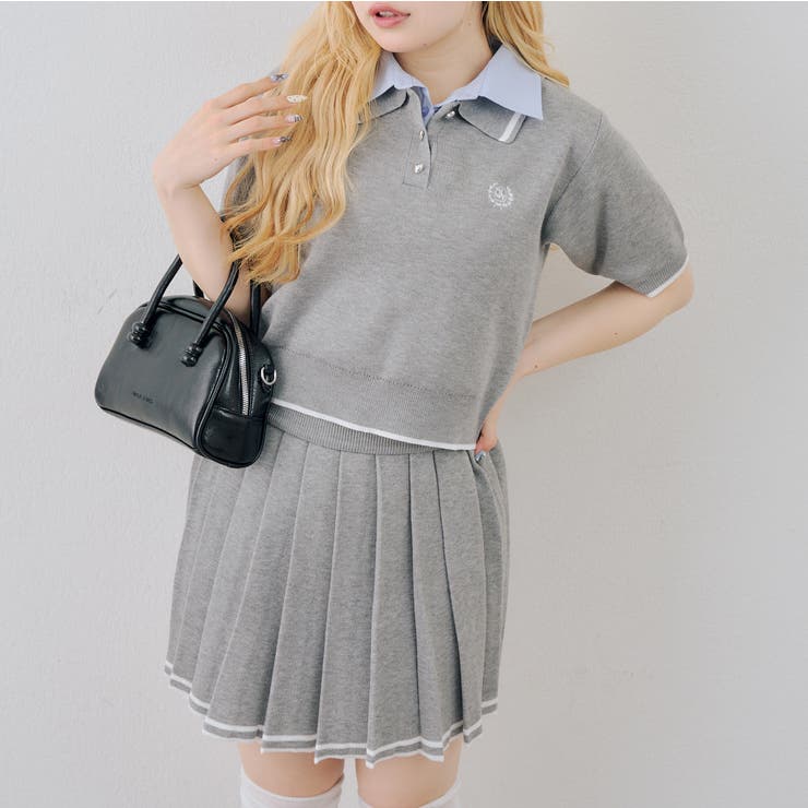 【セットアップ】ダブル衿ポロ&ミニプリーツスカート | NICE CLAUP / OLIVE des OLIVE　OUTLET | 詳細画像16 