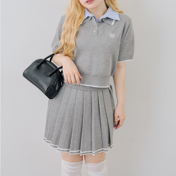 【セットアップ】ダブル衿ポロ&ミニプリーツスカート | NICE CLAUP / OLIVE des OLIVE　OUTLET | 詳細画像19 