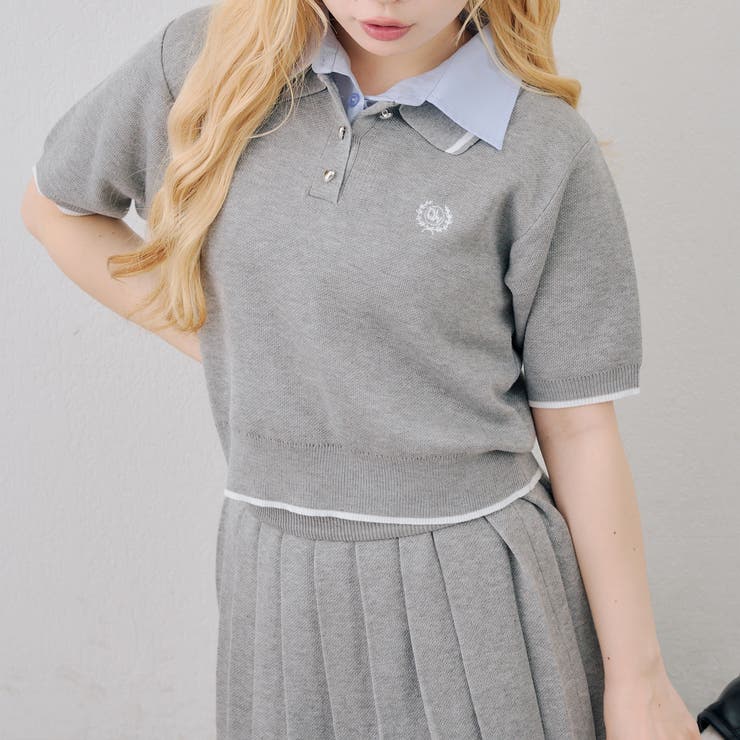 【セットアップ】ダブル衿ポロ&ミニプリーツスカート | NICE CLAUP / OLIVE des OLIVE　OUTLET | 詳細画像22 