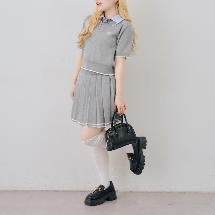 【セットアップ】ダブル衿ポロ&ミニプリーツスカート | NICE CLAUP / OLIVE des OLIVE　OUTLET | 詳細画像26 