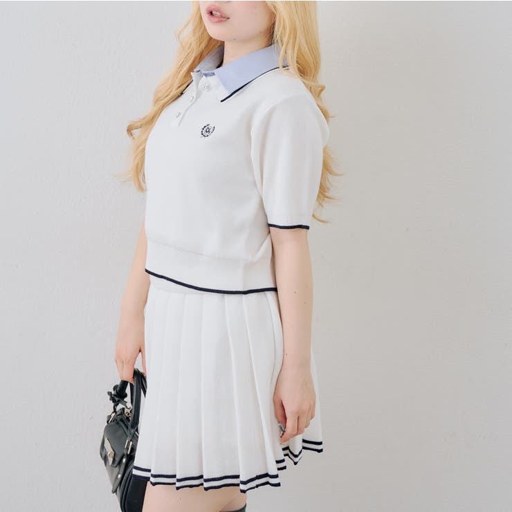 【セットアップ】ダブル衿ポロ&ミニプリーツスカート | NICE CLAUP / OLIVE des OLIVE　OUTLET | 詳細画像33 