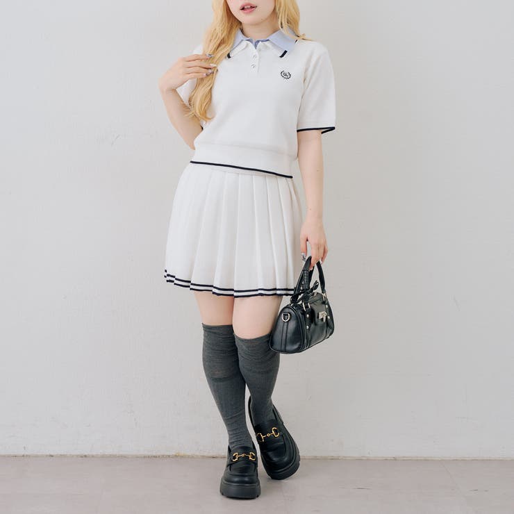 【セットアップ】ダブル衿ポロ&ミニプリーツスカート | NICE CLAUP / OLIVE des OLIVE　OUTLET | 詳細画像35 