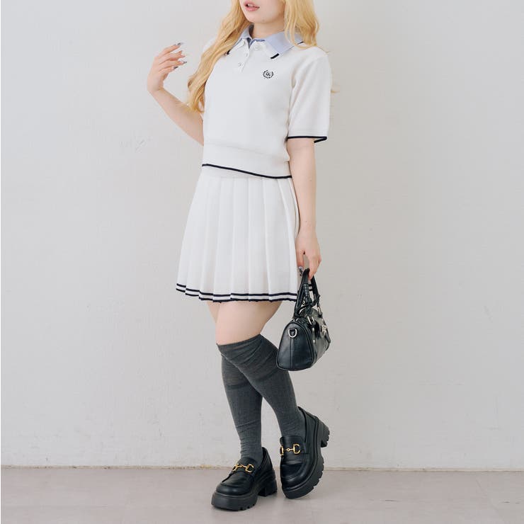 【セットアップ】ダブル衿ポロ&ミニプリーツスカート | NICE CLAUP / OLIVE des OLIVE　OUTLET | 詳細画像36 