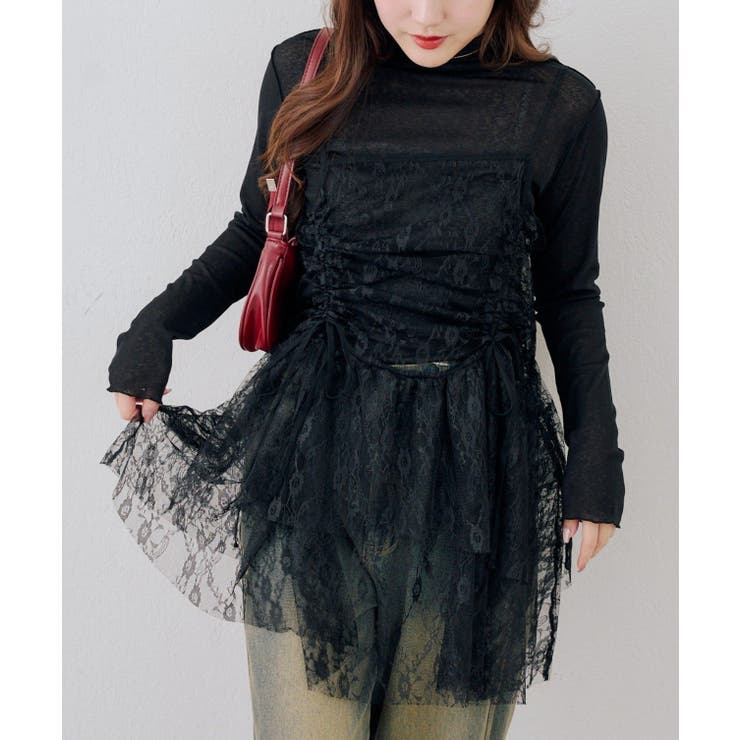 ブラック | 脇ギャザーチュニックワンピース | RMAF　NICE CLAUP / OLIVE des OLIVE