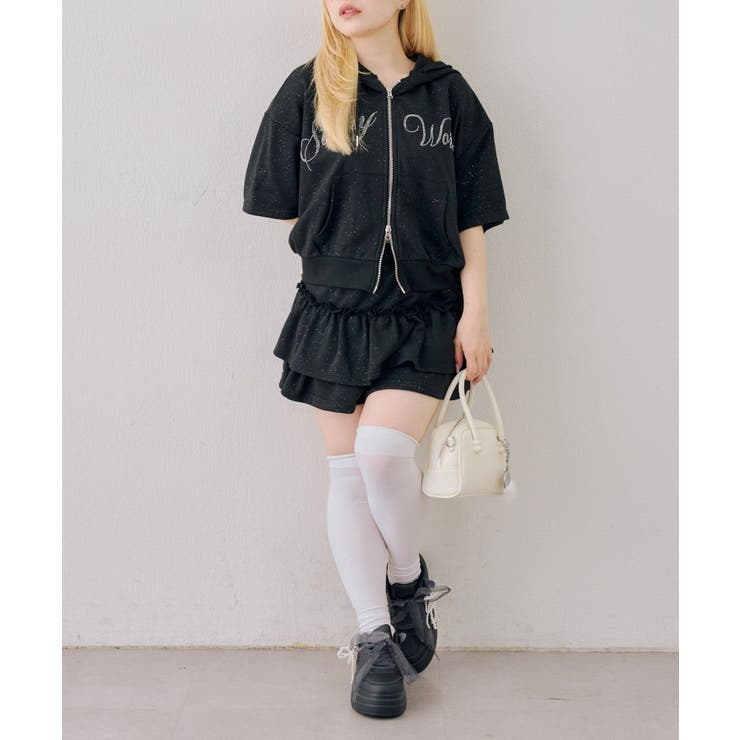 【セットアップ】半袖ジップスウェット+ティアードミニスカート | NICE CLAUP / OLIVE des OLIVE　OUTLET | 詳細画像5 