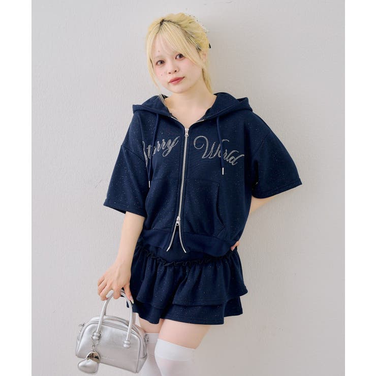 【セットアップ】半袖ジップスウェット+ティアードミニスカート | NICE CLAUP / OLIVE des OLIVE　OUTLET | 詳細画像23 