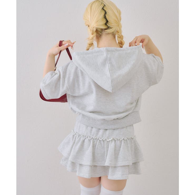 【セットアップ】半袖ジップスウェット+ティアードミニスカート | NICE CLAUP / OLIVE des OLIVE　OUTLET | 詳細画像28 