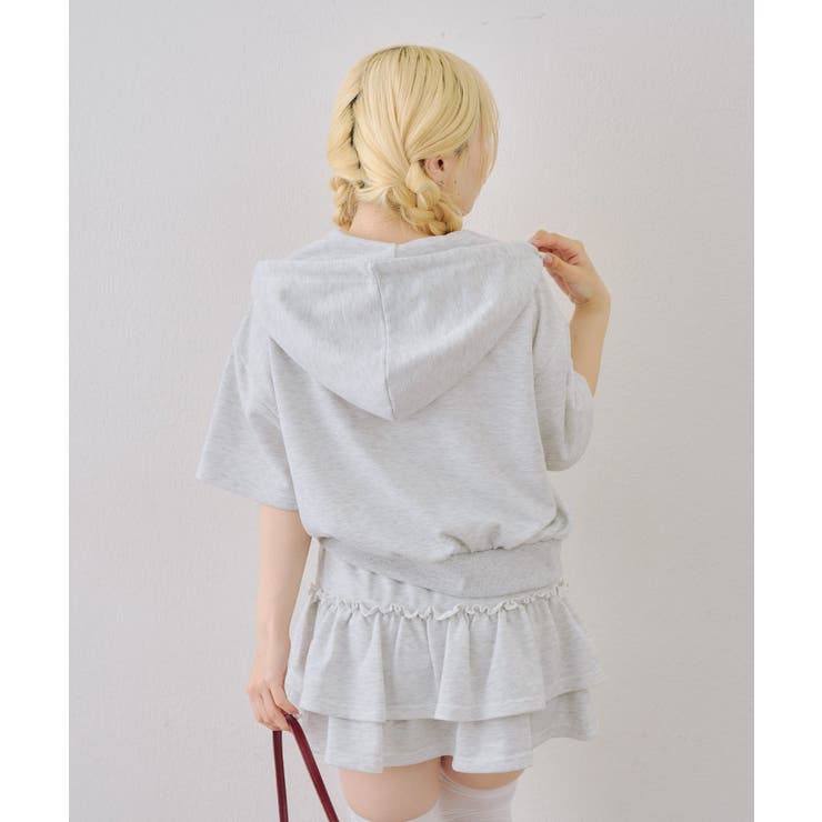 【セットアップ】半袖ジップスウェット+ティアードミニスカート | NICE CLAUP / OLIVE des OLIVE　OUTLET | 詳細画像31 