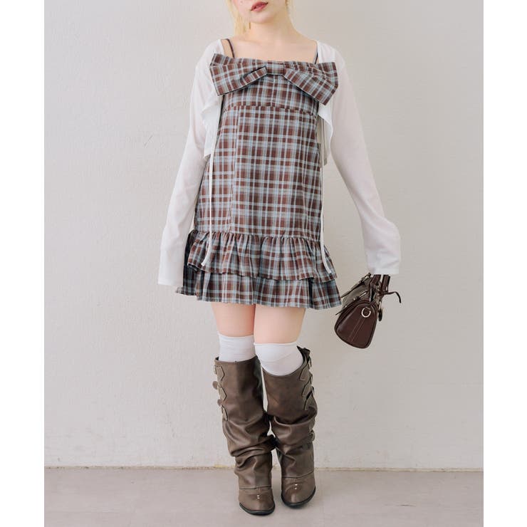 ブラウン | 【セットアイテム】ボレロ+リボンキャミワンピース | NICE CLAUP / OLIVE des OLIVE　OUTLET