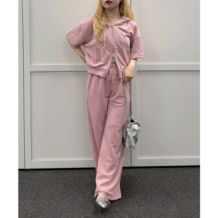 ピンク | 【セットアップ】キラキラパーカー空港コーデ | NICE CLAUP / OLIVE des OLIVE　OUTLET