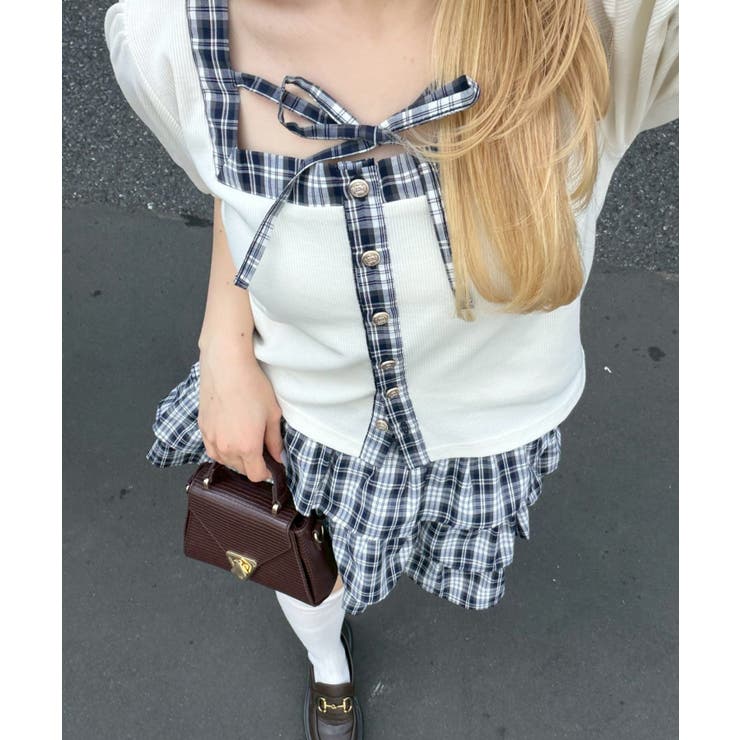 ネイビー | スクエアリボンセットアップ | NICE CLAUP / OLIVE des OLIVE　OUTLET