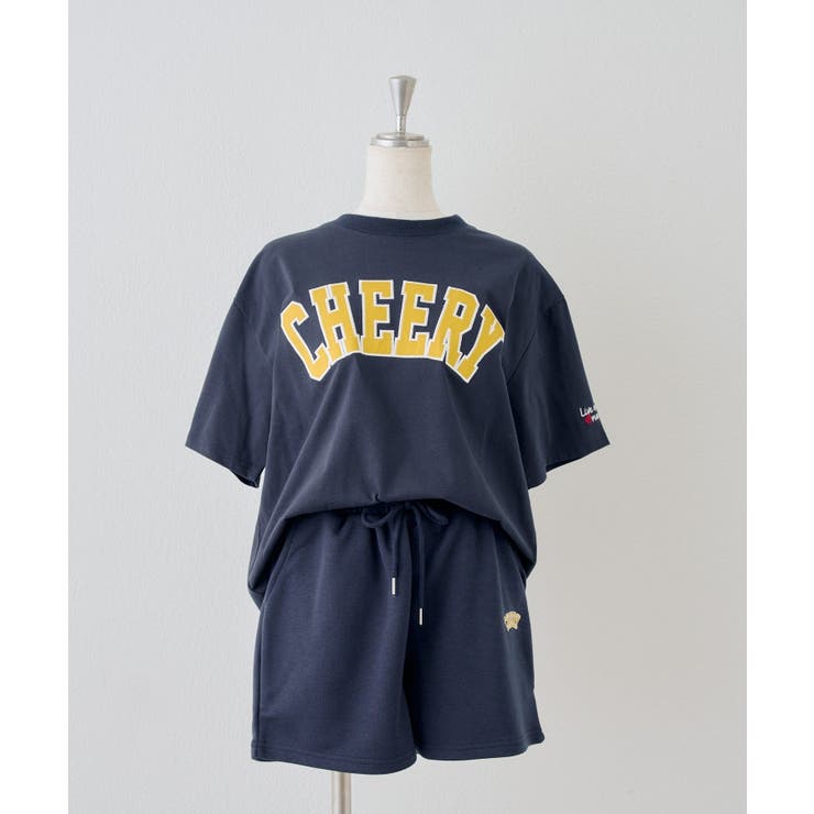 ネイビー | 【セットアイテム】BIGロゴTシャツ+ショートパンツ | NICE CLAUP / OLIVE des OLIVE　OUTLET