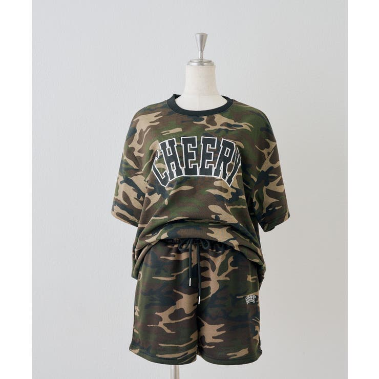カモフラ | 【セットアイテム】BIGロゴTシャツ+ショートパンツ | NICE CLAUP / OLIVE des OLIVE　OUTLET