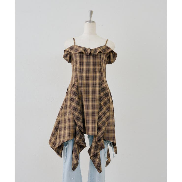 ブラウン | ラッフルイレヘムキャミワンピース | NICE CLAUP / OLIVE des OLIVE　OUTLET