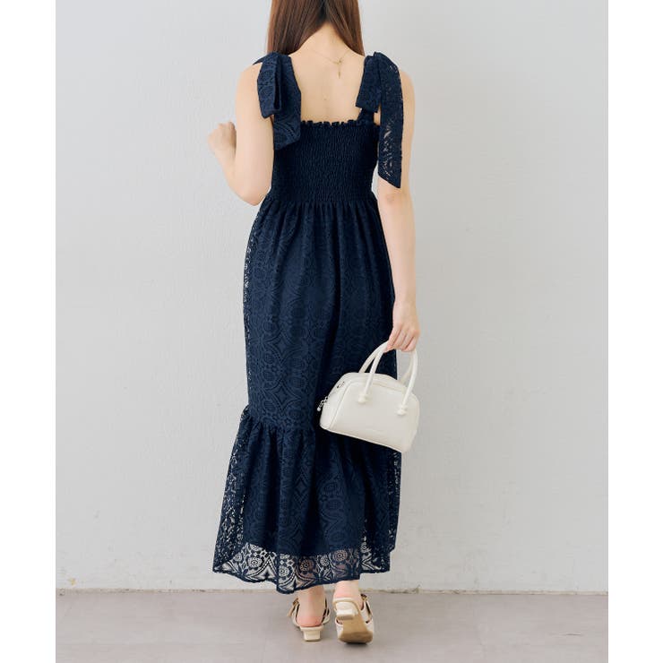 レース肩リボンシャーリングキャミワンピース | NICE CLAUP / OLIVE des OLIVE　OUTLET | 詳細画像7 