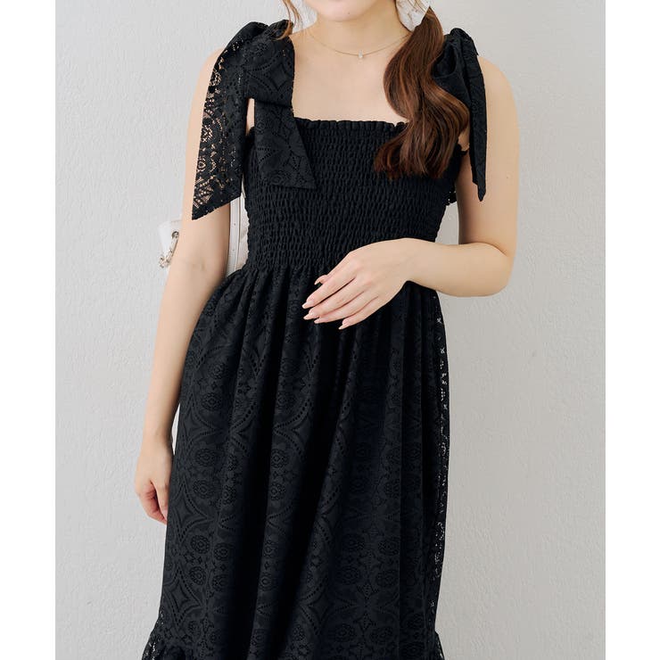レース肩リボンシャーリングキャミワンピース | NICE CLAUP / OLIVE des OLIVE　OUTLET | 詳細画像13 