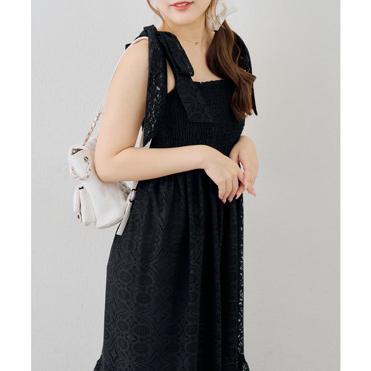 レース肩リボンシャーリングキャミワンピース | NICE CLAUP / OLIVE des OLIVE　OUTLET | 詳細画像14 