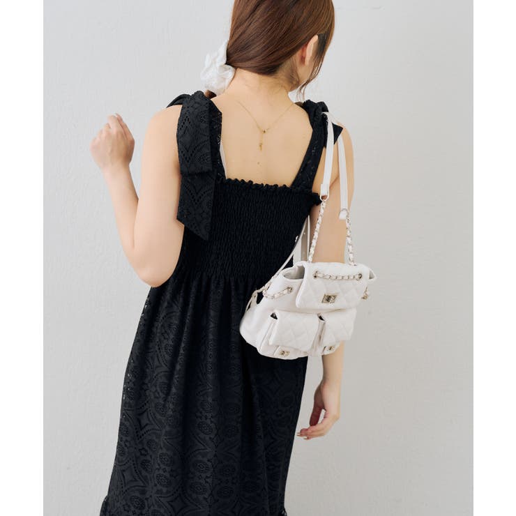 レース肩リボンシャーリングキャミワンピース | NICE CLAUP / OLIVE des OLIVE　OUTLET | 詳細画像15 