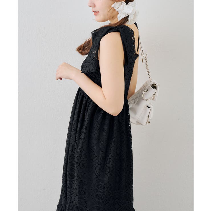 レース肩リボンシャーリングキャミワンピース | NICE CLAUP / OLIVE des OLIVE　OUTLET | 詳細画像16 