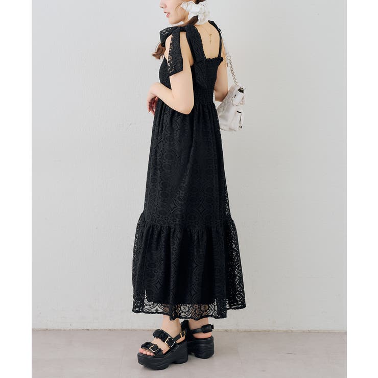 レース肩リボンシャーリングキャミワンピース | NICE CLAUP / OLIVE des OLIVE　OUTLET | 詳細画像19 