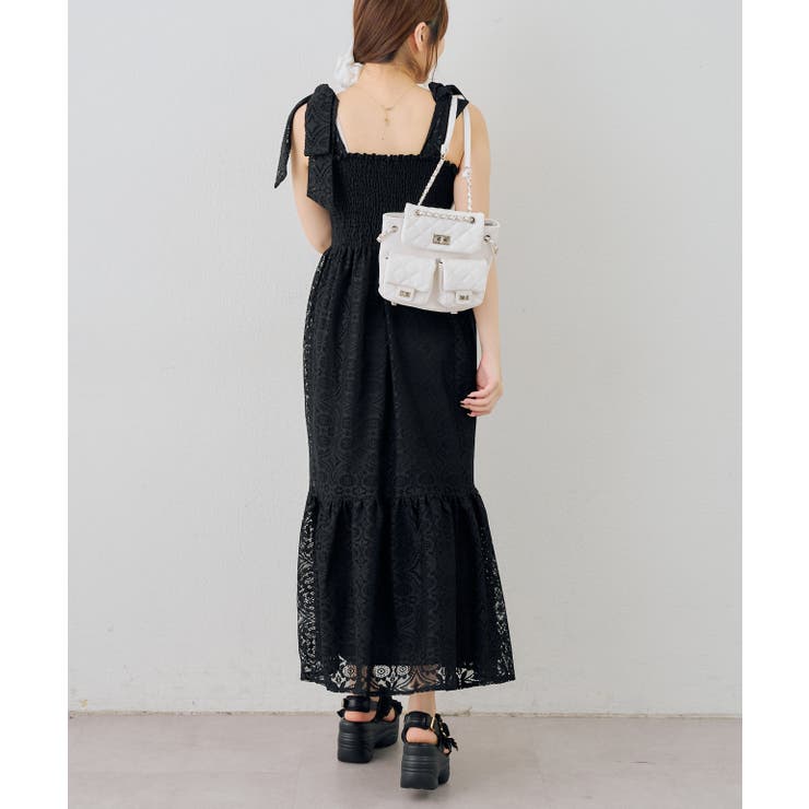レース肩リボンシャーリングキャミワンピース | NICE CLAUP / OLIVE des OLIVE　OUTLET | 詳細画像20 