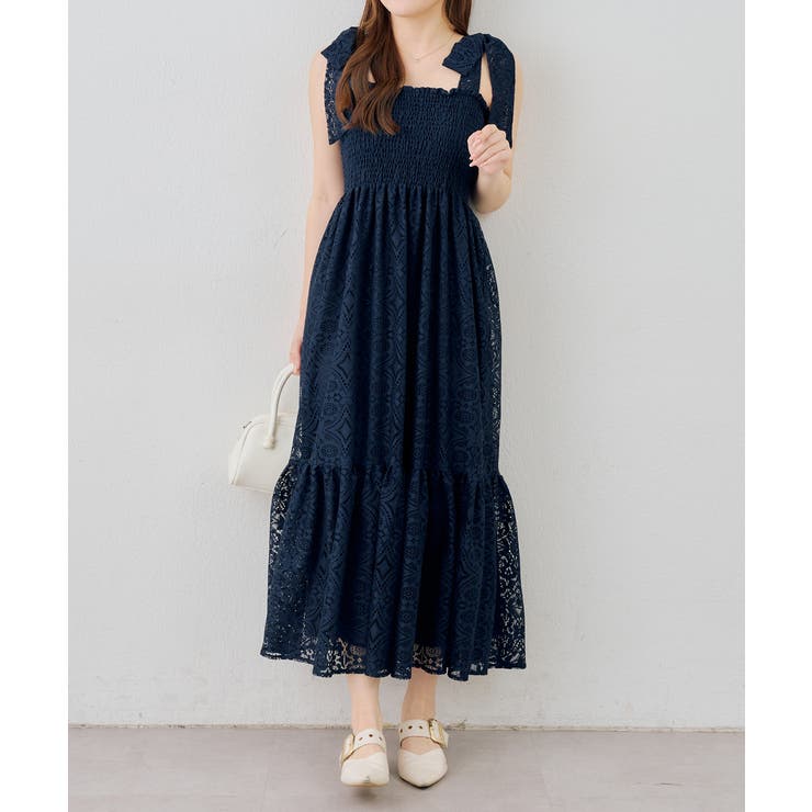 レース肩リボンシャーリングキャミワンピース | NICE CLAUP / OLIVE des OLIVE　OUTLET | 詳細画像5 