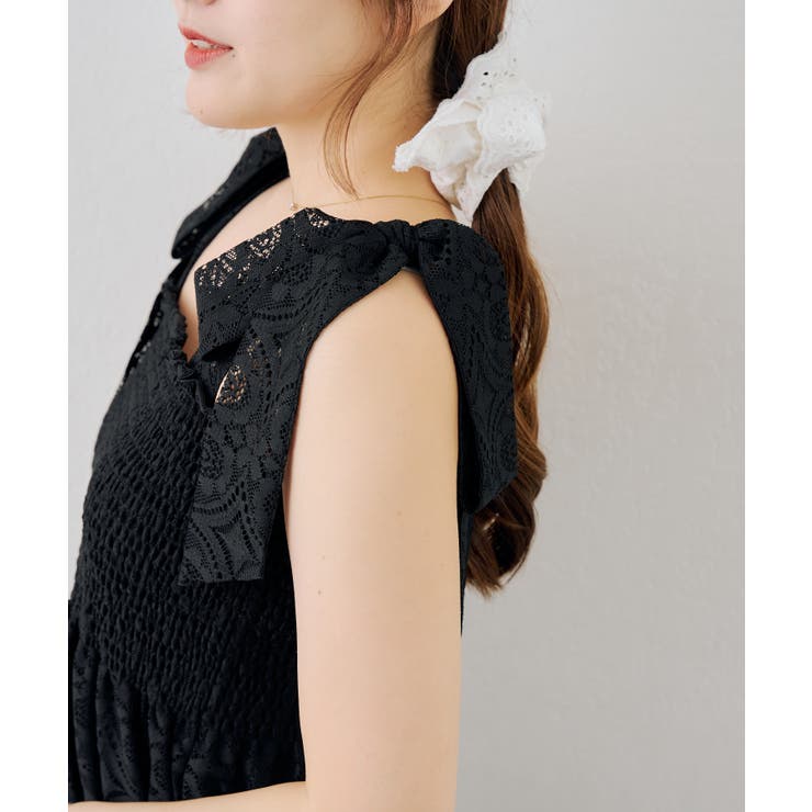 レース肩リボンシャーリングキャミワンピース | NICE CLAUP / OLIVE des OLIVE　OUTLET | 詳細画像25 