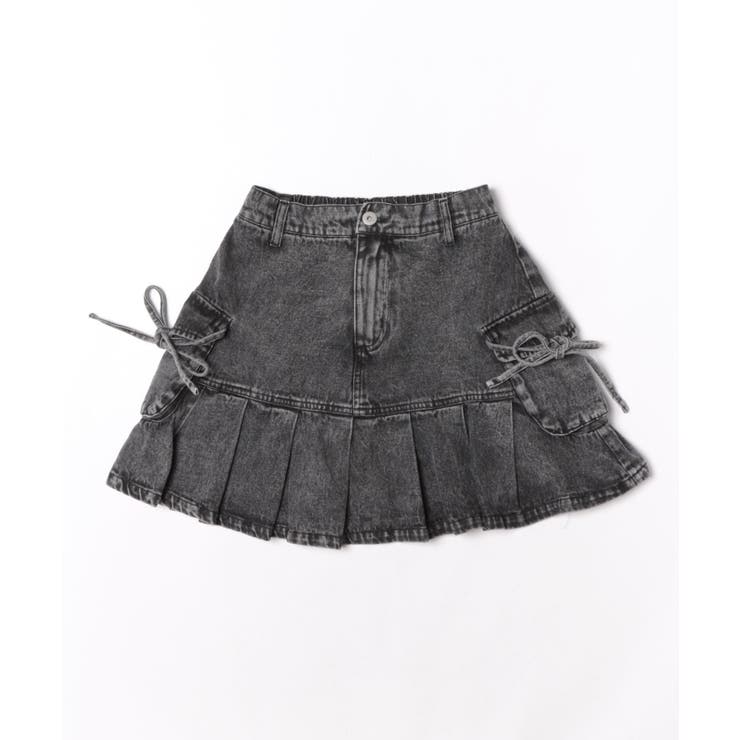 ブラック | カーゴリボン付ミニスカート | NICE CLAUP / OLIVE des OLIVE　OUTLET