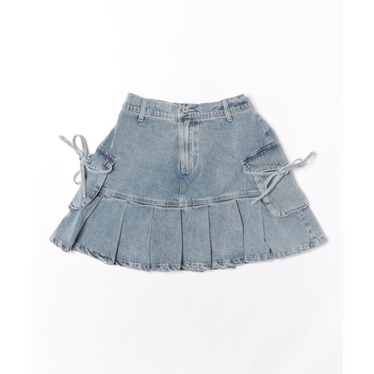 ブルー | カーゴリボン付ミニスカート | NICE CLAUP / OLIVE des OLIVE　OUTLET