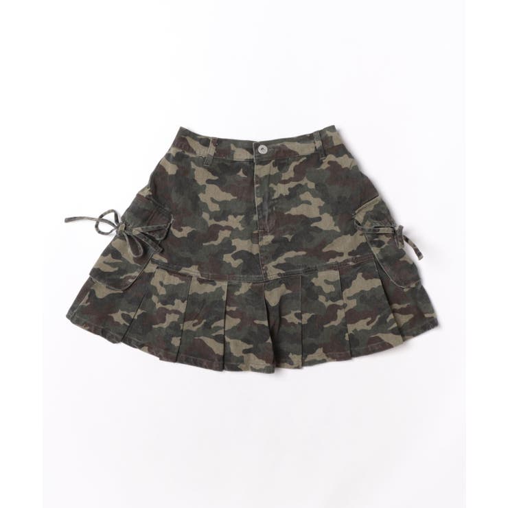 カモフラ | カーゴリボン付ミニスカート | NICE CLAUP / OLIVE des OLIVE　OUTLET