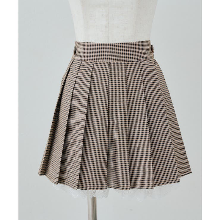 チェック | 【セットアップ対応可】裾レースプリーツスカート | NICE CLAUP / OLIVE des OLIVE　OUTLET