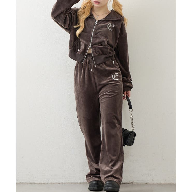 【セットアップ対応可】ベロアフレアーイージパンツ | NICE CLAUP / OLIVE des OLIVE　OUTLET | 詳細画像23 