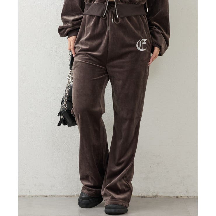 ブラウン | 【セットアップ対応可】ベロアフレアーイージパンツ | NICE CLAUP / OLIVE des OLIVE　OUTLET