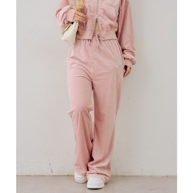 ピンク | 【セットアップ対応可】ベロアフレアーイージパンツ | NICE CLAUP / OLIVE des OLIVE　OUTLET