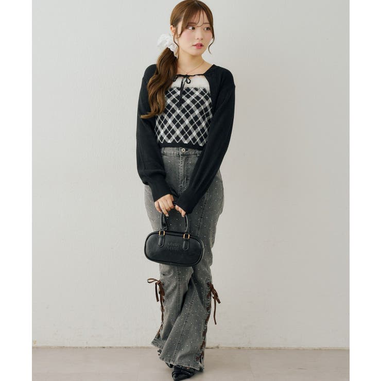レースアップビジュー付フレアーパンツ | NICE CLAUP / OLIVE des OLIVE　OUTLET | 詳細画像8 