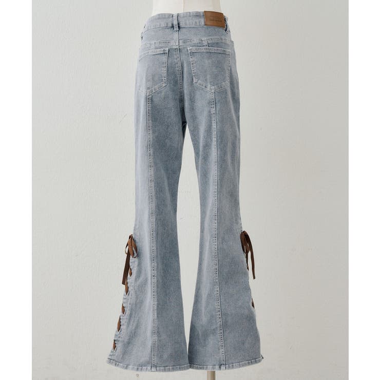 レースアップビジュー付フレアーパンツ | NICE CLAUP / OLIVE des OLIVE　OUTLET | 詳細画像22 