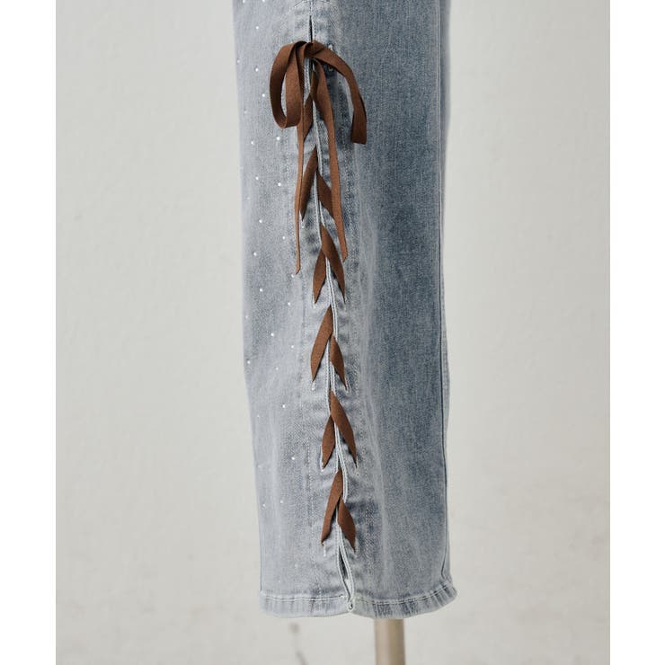 レースアップビジュー付フレアーパンツ | NICE CLAUP / OLIVE des OLIVE　OUTLET | 詳細画像23 